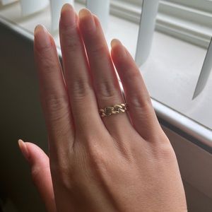 14K yellow gold chain ring